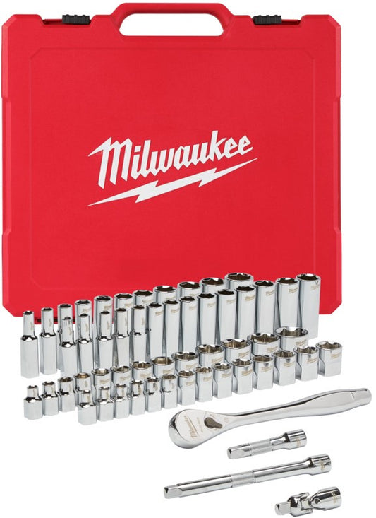 Milwaukee Ratel + doppen set 3/8 Drive 56 pct ratel + dopsleutelset SAE + Metric - 4932464946