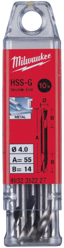 Milwaukee Metal drills HSS-Ground - Double-sided drilling 4.00 x 55-10 pieces - 4932352227