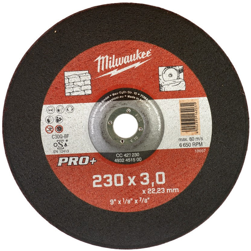 Milwaukee Stone Cutting Discs PRO+ CC 42/125 x 3 x 22 mm - 4932451500