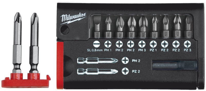 Milwaukee Compact screwdriver bit cassettes Compact Set SL / PH / PZ - 12 pieces - 4932399513