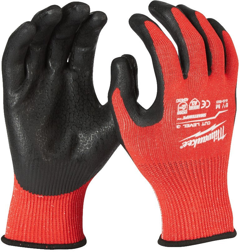 Milwaukee cut class 3 dipped gloves. Cut Level 3 Gloves - L / 9 - 1pc - 4932471421