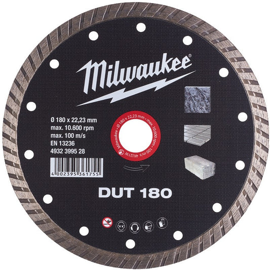 Milwaukee Diamantdoorslijpschijven DUT DUT 180 mm - 1 st - 4932399528