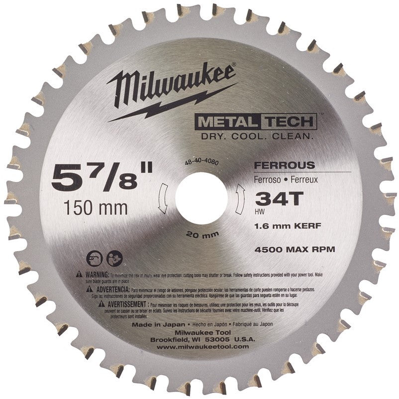 Milwaukee Cirkelzaagbladen voor metaal F 150 x 20 x 34 - 1 st - 48404080