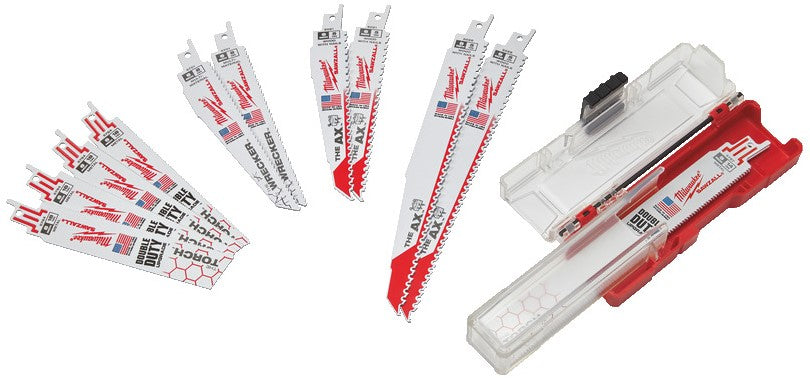 Milwaukee Set of Sawzall ® reciprocating saw blades. Sawzall Blade Set - 12pc - 49222229