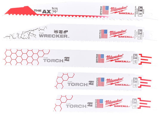 Milwaukee Set Sawzall ® Säbelsägeblätter. Sawzall-Klingensatz - 5-teilig - 49222205