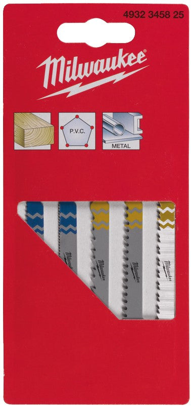 Milwaukee Set of jigsaw blades - T-shank holder Set - 5 pieces - 4932345825