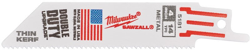 Milwaukee THIN KERF Säbelsägeblätter für Metall SM 100 x 14 Tpi – 5er Pack – 48005181