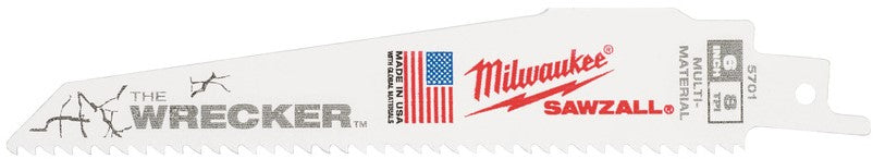 Milwaukee Extra heavy duty reciprozaagbladen voor metaal WRECKER 150 x 7/11 Tpi - 5 stuks - 48005701