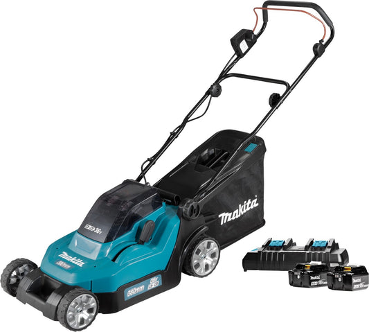 Makita DLM382PT2 Akku Rasenmäher 2x18V 5.0Ah 38cm