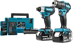 Makita DLX2220JX2 18 V Combi set for lighter drilling and (impact) screw work in Mbox