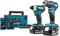 Makita DLX2220JX2 18 V Combi set for lighter drilling and (impact) screw work in Mbox