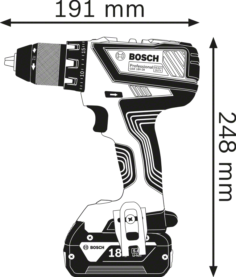 Bosch Professional GSR 18V-28 Akku-Bohrschrauber 18V Loose Body – 06019H4100