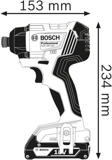 Bosch Professional GDR 18V-160 Akku-Schlagschrauber 18V 2,0Ah Li-Ion in L-Boxx - 06019G5100