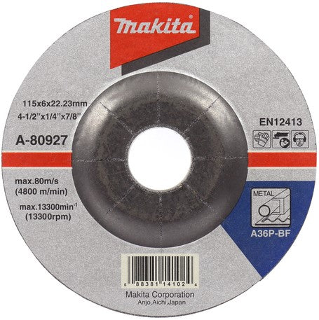Makita A-80927 Grinding disc 115x6.0mm steel
