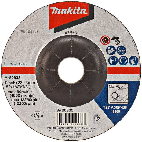 Makita A-80933 Grinding disc 125x6.0mm steel