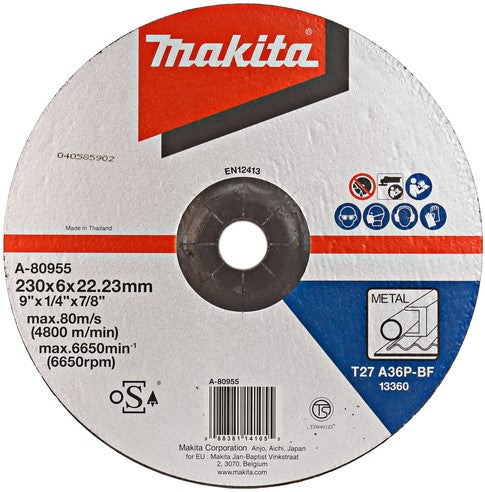 Makita A-80955 Grinding disc 230x6.0mm steel