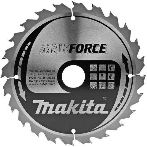 Makita B-08355 Säge Holz 190x30x2,2 24T 20g