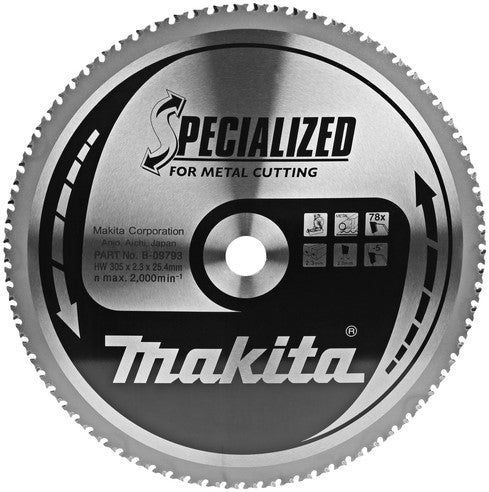 Makita B-09793 Sägeblatt Stahl 305x25,4x2,3 78T 0g