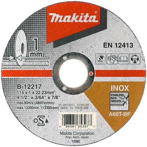 Makita B-12217 Cutting disc 115x1.0x22.23mm stainless steel