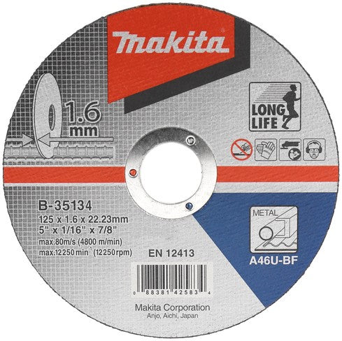 Makita B-35134 Trennscheibe 125x22,23x1,6mm Stahl VE=10