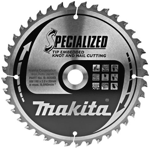 Makita B-40593 Sawb TipE 190x20x2,2 40T 5g