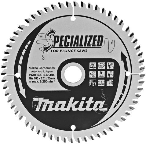 Makita B-45434 Zaagb MDF 165x20x2,2 60T 5g