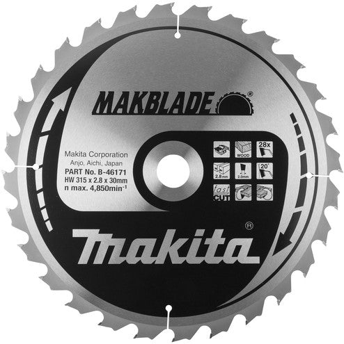 Makita B-46171 Zaagb hout 315x30x2,8 24T 20g