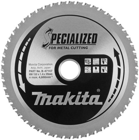 Makita B-47167 Zaagb staal 150x20x1,4 52T 0g