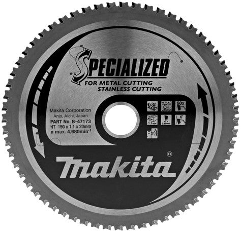 Makita B-47173 Zaagb RVS 150x20x1,1 60T 0g