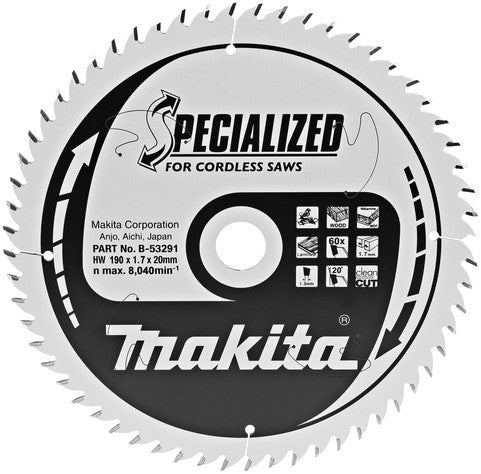 Makita B-53291 Sägeblatt Lami 190x20x2.0 60T 5g