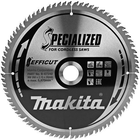 Makita B-67240 Säge Efficut 260x30x2,15 80T 10g