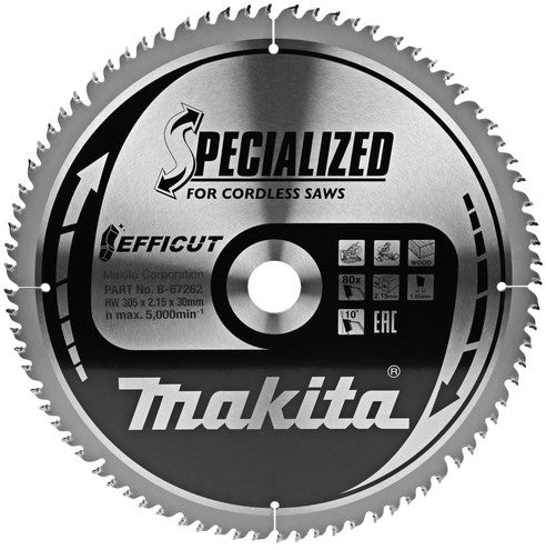 Makita B-67262 Säge Efficut 305x30x2.15 80T 10g
