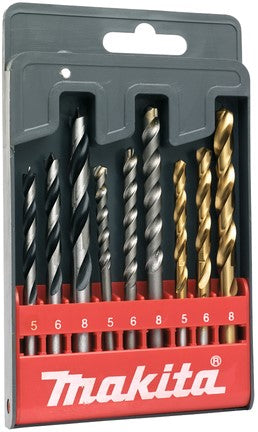 Makita D-08660 Bohrer-Set „Stein/Holz/HSS“ 9-tlg
