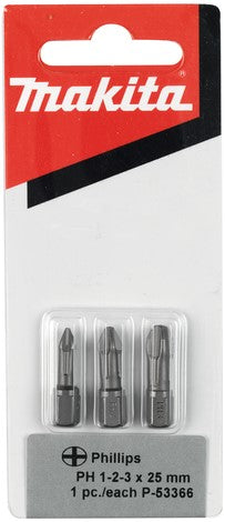 Makita P-53366 Schraubenbit PH1/2/3x25mm