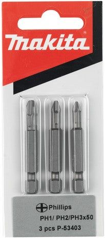 Makita P-53403 Schraubbit PH1/2/3x50mm 1/4""