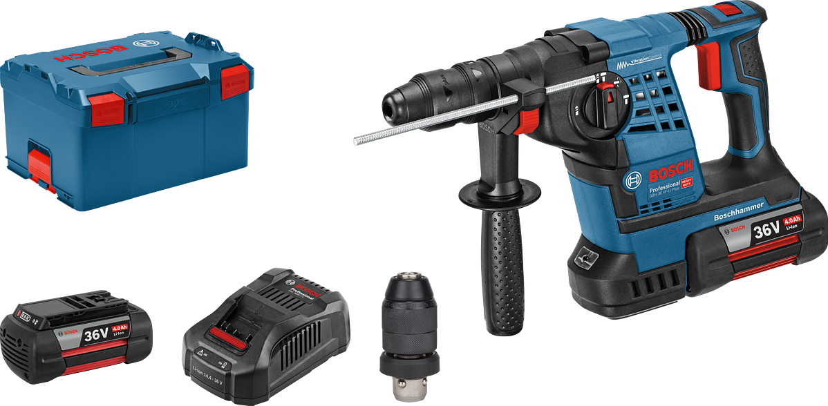 Bosch Professional GBH 36VF-LI Plus Cordless Hammer Drill 36V 6.0Ah Li-Ion SDS-Plus In L-Boxx - 061190700B