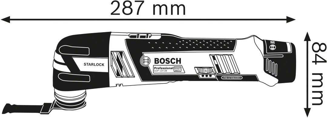 Bosch Professional GOP 12V-28 Accu Multitool 12V 3,0Ah Li-Ion In L-Boxx - 06018B5006