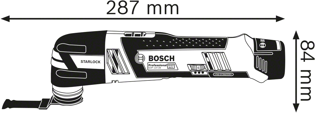 Bosch Professional GOP 12V-28 Battery Multitool 12V 3.0Ah Li-Ion In L-Boxx - 06018B5006