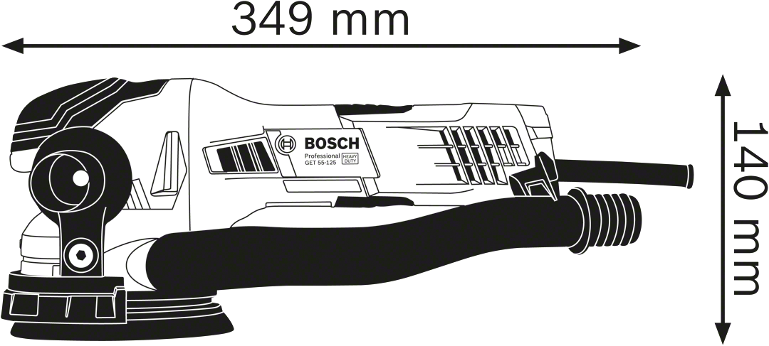 Bosch Professional GET 55-125 Excenterschuurmachine 550W In L-Boxx - 0601257001