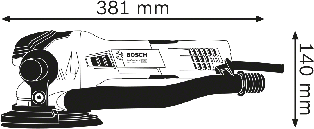 Bosch Professional GET 75-150 Exzenterschleifer 750W in L-Boxx - 0601257101