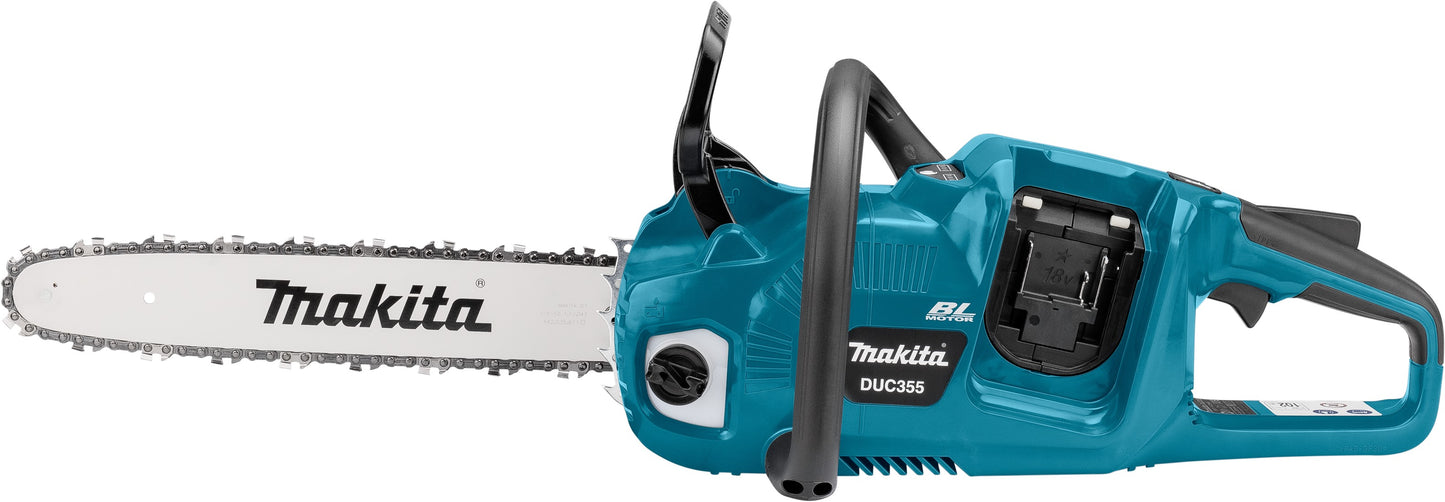 Makita DUC355PT4J 2x18 V Kettingzaag 35 cm met 197626-8 5,0Ah Li-Ion in Mbox