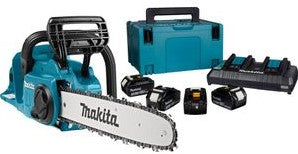 Makita DUC400PT4J 2x18 V Kettingzaag 40 cm met 197626-8 5,0Ah Li-Ion in Mbox