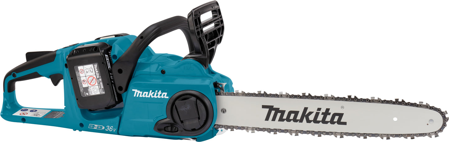 Makita DUC400PT4J 2x18 V Chainsaw 40 cm with 197626-8 5.0Ah Li-Ion in Mbox