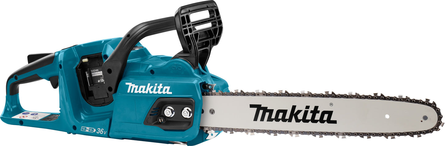 Makita DUC405PT4J 2x18 V Kettingzaag 40 cm met 197626-8 5,0Ah Li-Ion in Mbox