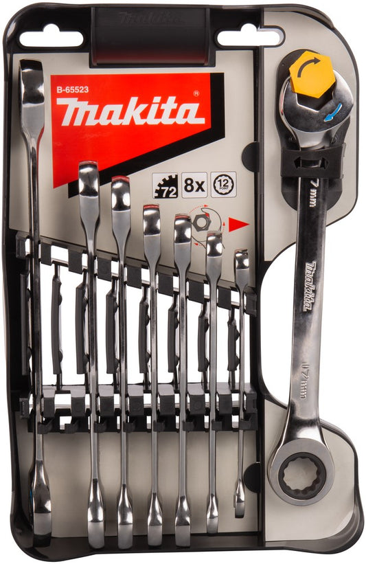Makita B-65523 Steck-Ring-Ratschenschlüssel-Satz 8-tlg