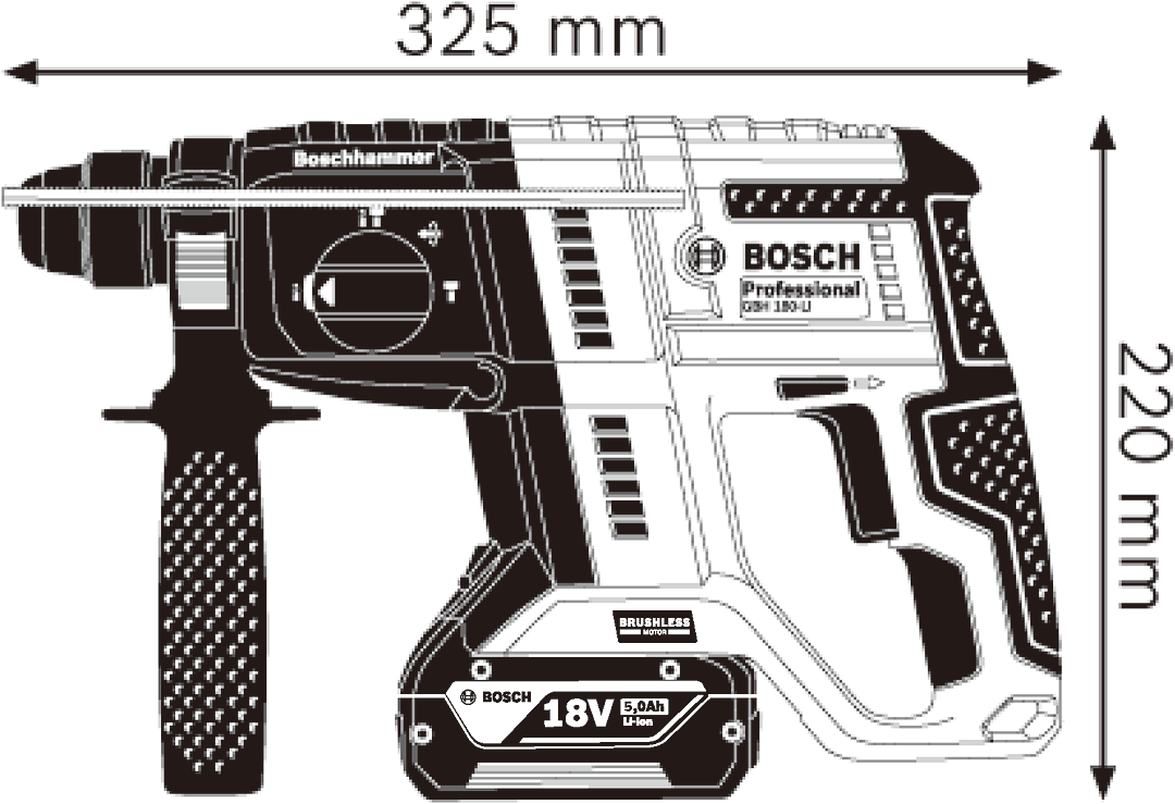 Bosch Professional GBH 18V-21 Akku-Bohrhammer 18V - 0611911100