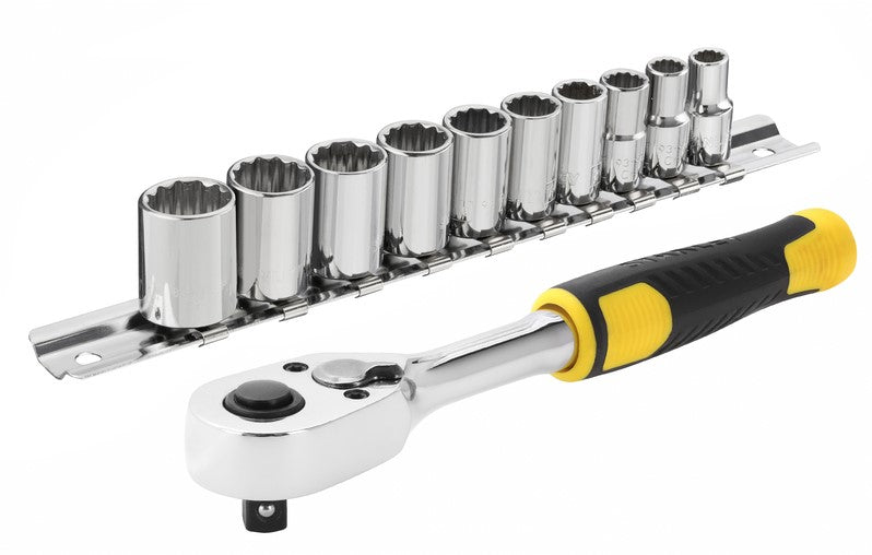 Stanley STMT82666-0 SOCKET WRENCH SET 1/4"" 72T 11 PIECES
