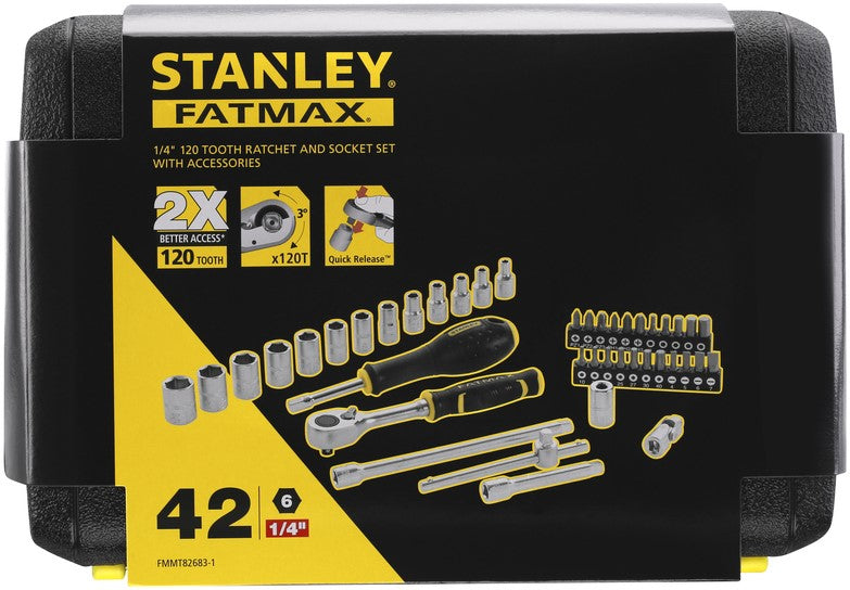 Stanley FMMT82683-1 FATMAX SOCKET WRENCH SET 1/4"" - 42 PIECES