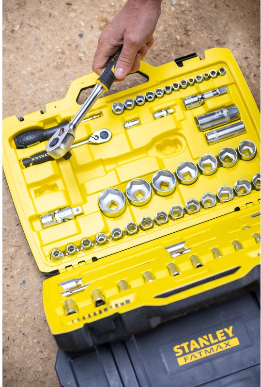 Stanley FMMT82827-1 FATMAX SOCKET WRENCH - COMBINATION WRENCH SET 1/4"" + 1/2"" - 49 PIECES