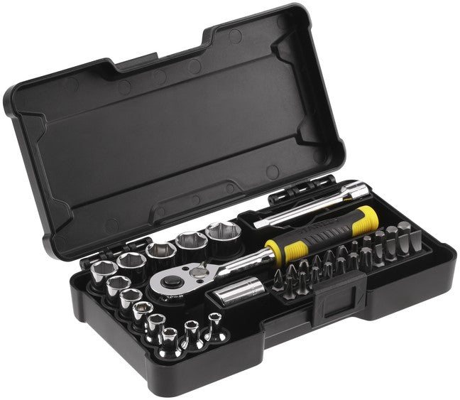 Stanley STMT82672-0 SOCKET WRENCH SET COMPACT 1/4"" – 37 PIECES